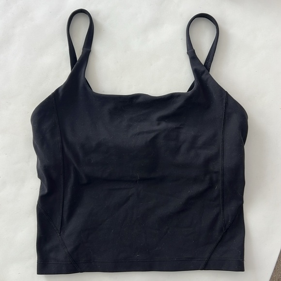 Lululemon Strappy Nulu Shelf Bra Sports Tank Top Black Size 6 - Picture 5 of 8